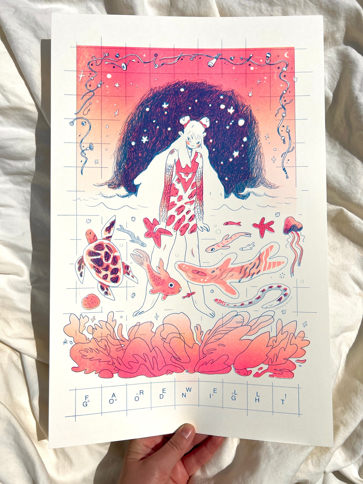 Farewell, Goodnight Large Riso Print