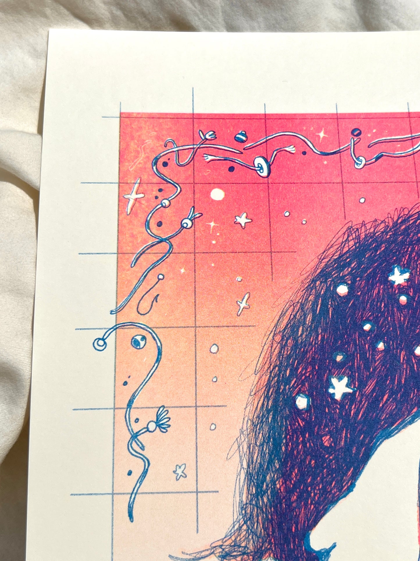 Farewell, Goodnight Large Riso Print