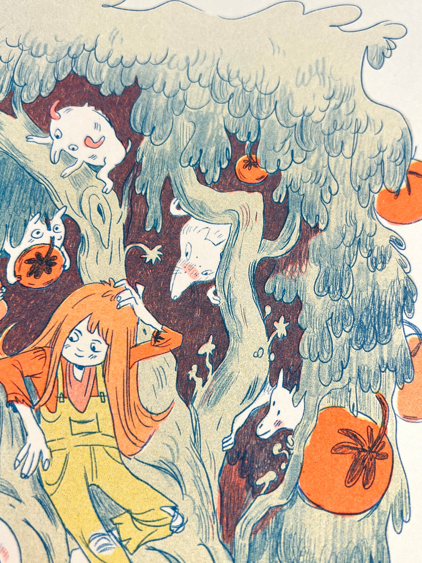 Magical Orange Tree Large Riso Print