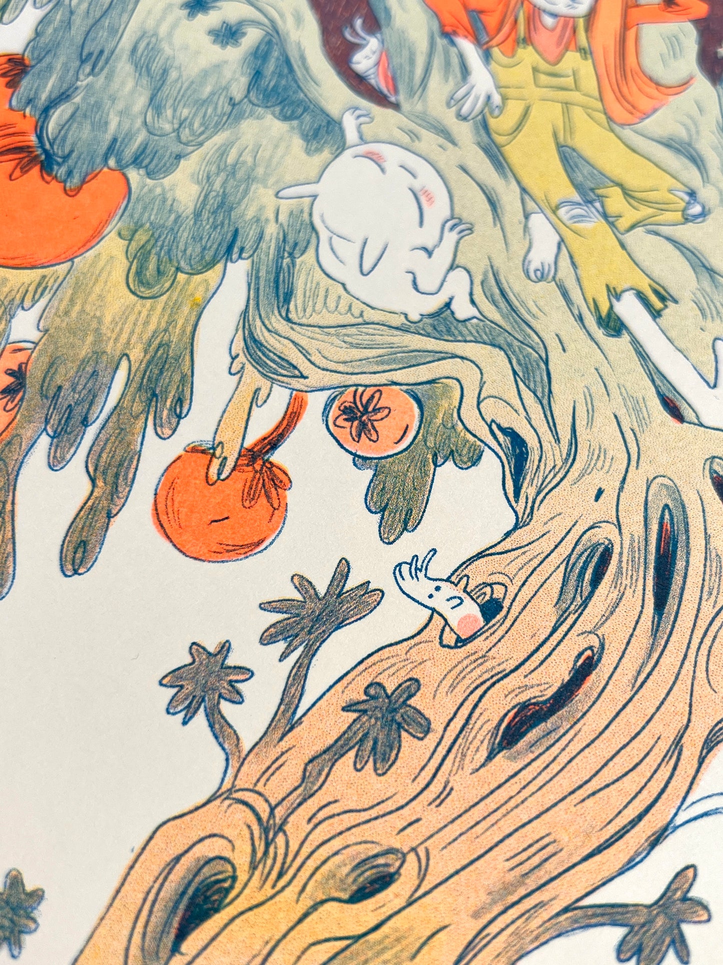 Magical Orange Tree Large Riso Print