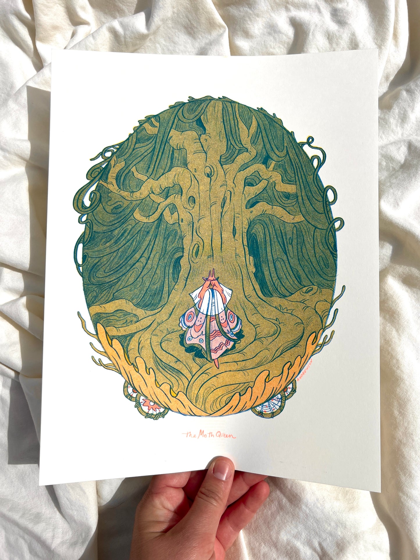 The Moth Queen Riso Print