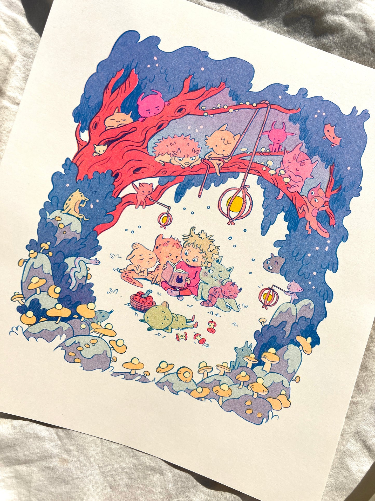 Bedtime Story Large Riso Print