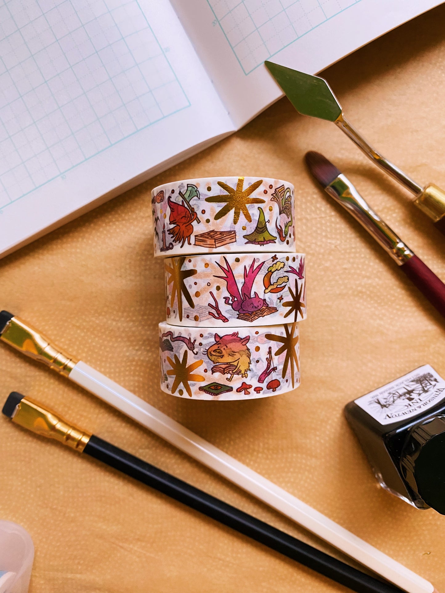 Washi Tape - Comic Fiends *Gold Foil*