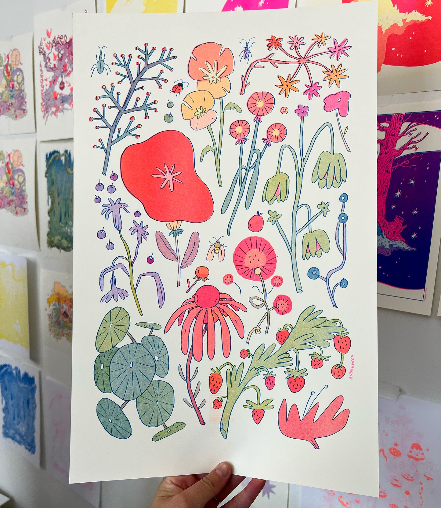 Flower Large Riso Print