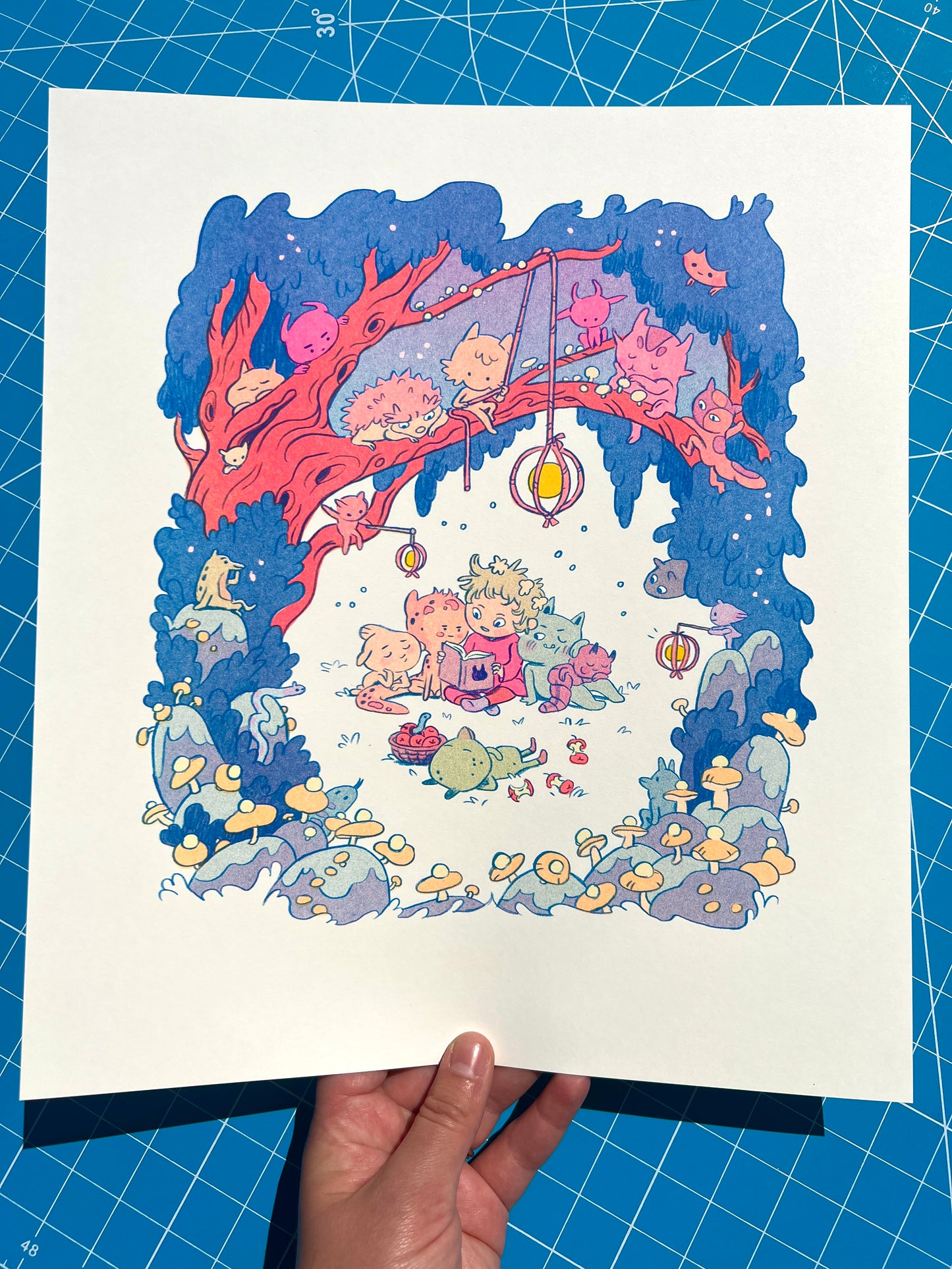 Bedtime Story Large Riso Print