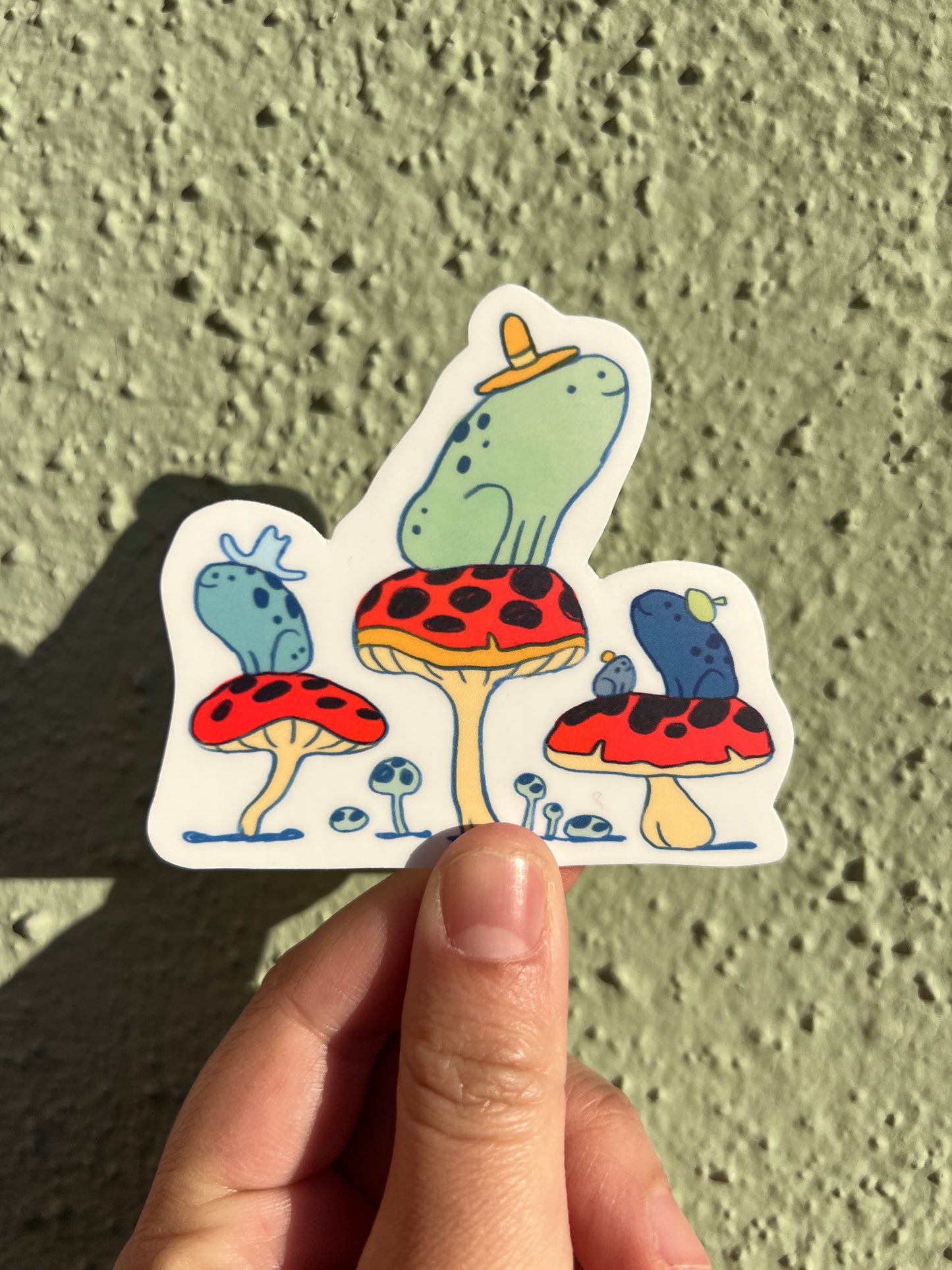 Frog Friends with Hats Sticker