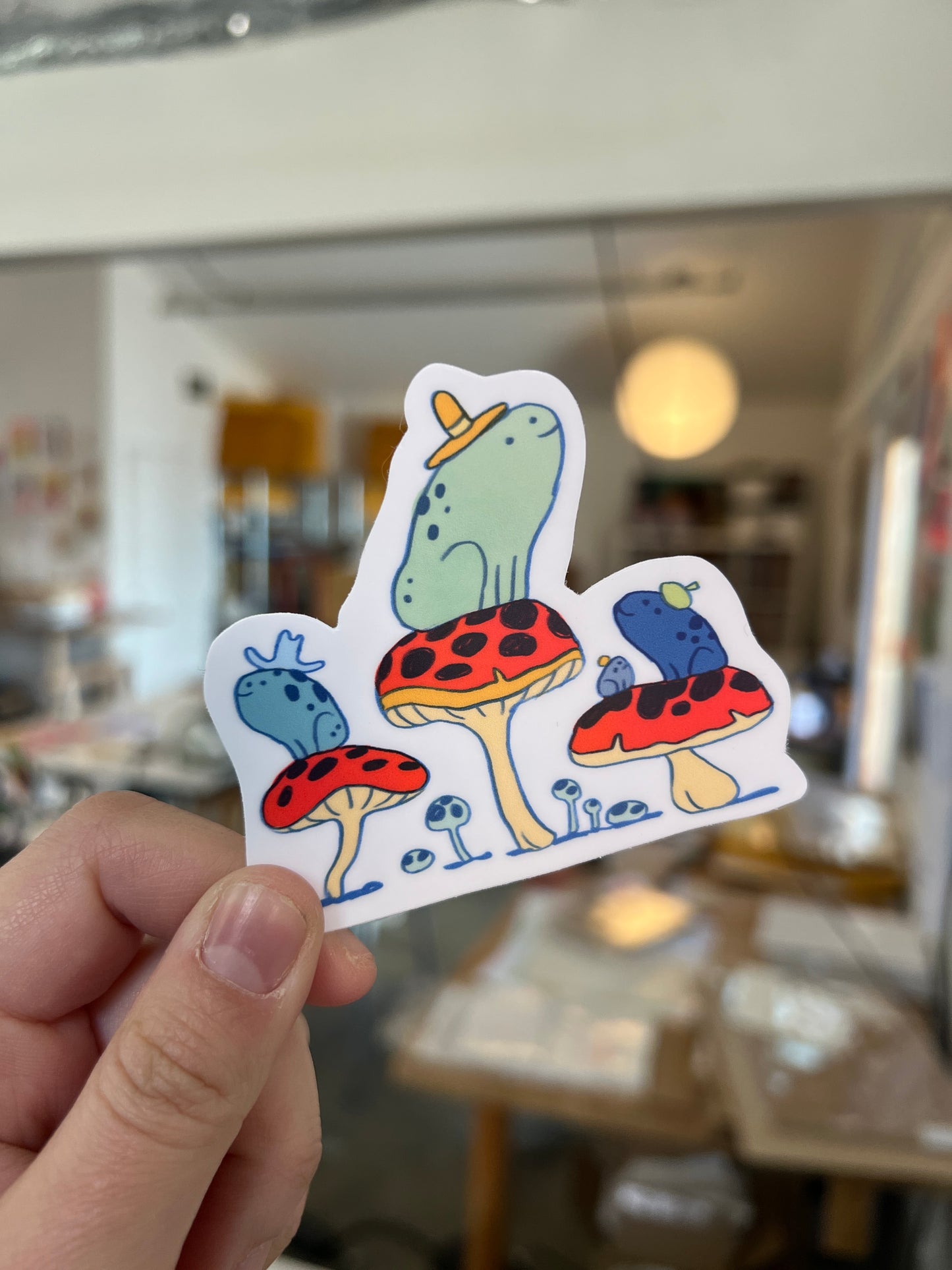 Frog Friends with Hats Sticker