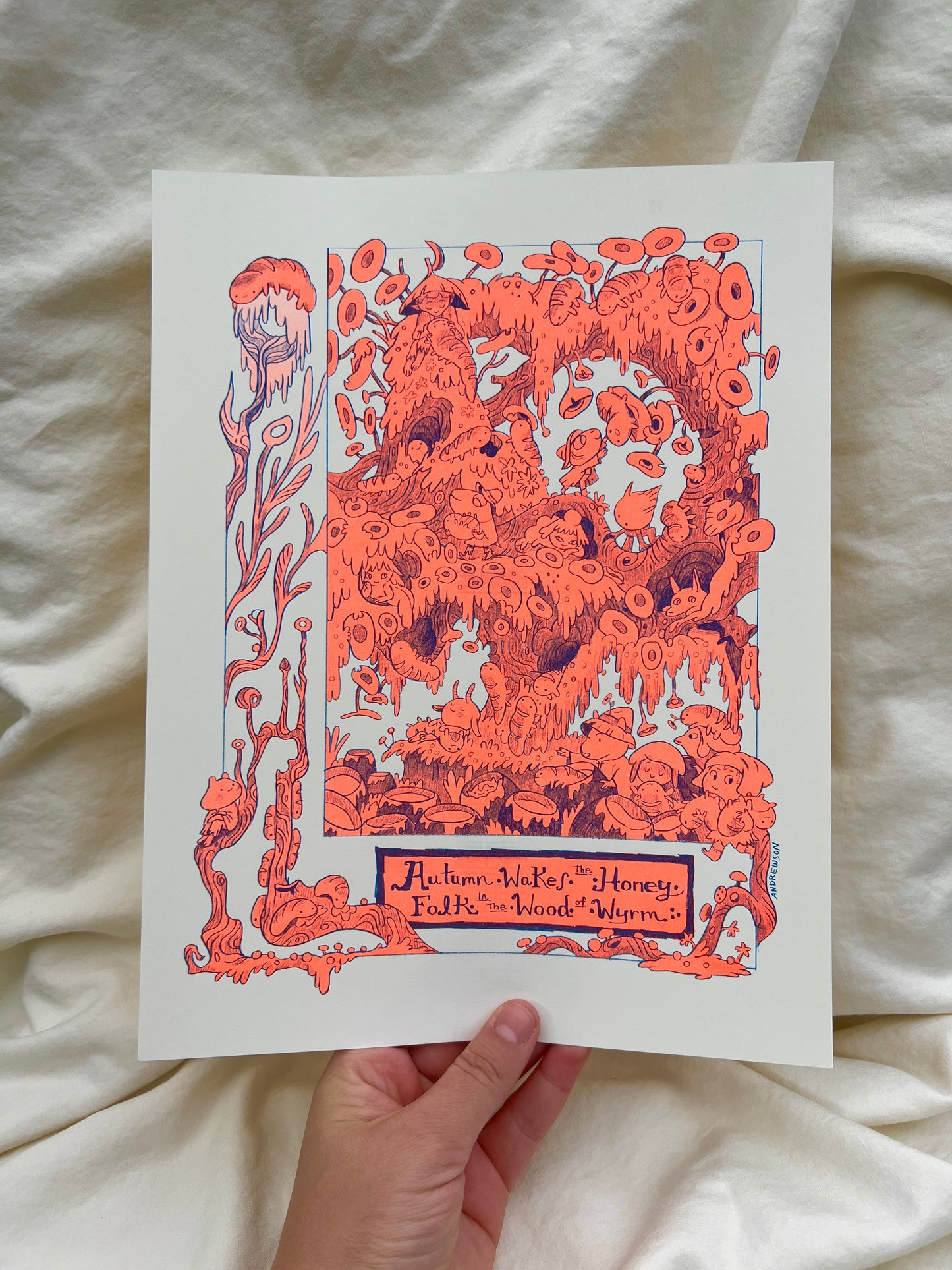 Wyrm Wood Riso Print