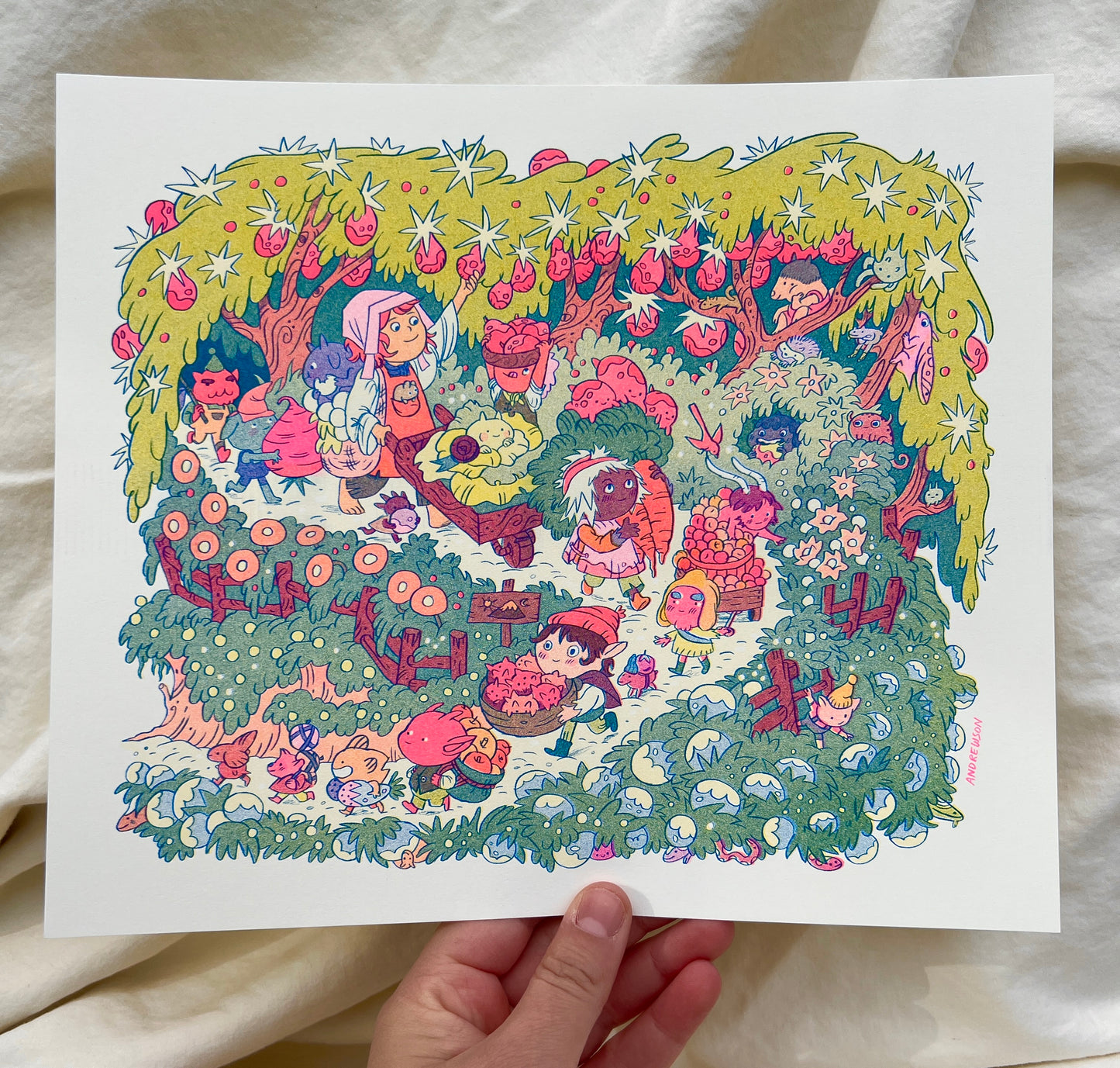 On The Mountain Garden Trail Riso Print